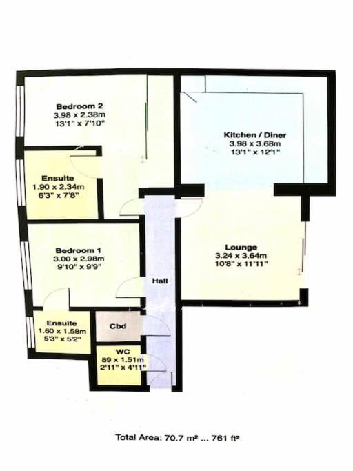 Stunning 2 Bed Apartment, Fabulous Sea View & 2 Minutes To Beach With Parking 본머스 외부 사진